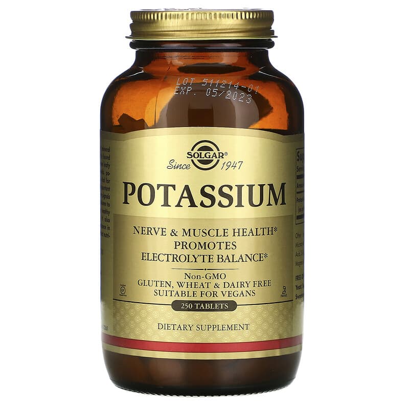 Solgar Potassium 250 Tablets 33984022614