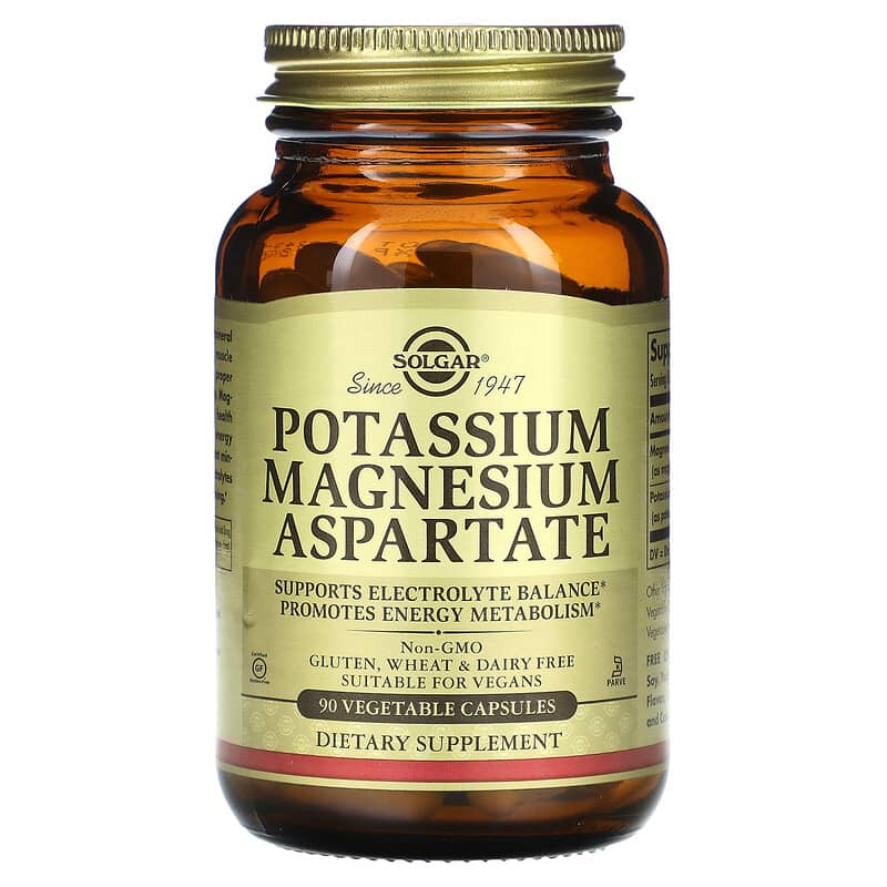 Solgar Potassium Magnesium Aspartate 90 Vegetable Capsules 33984022676