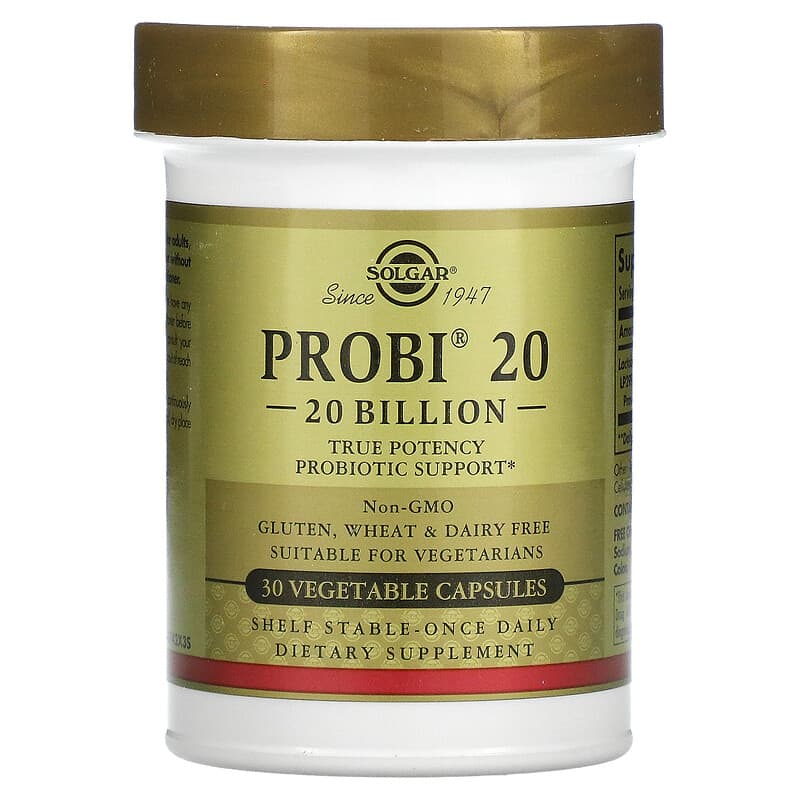 Solgar, Probi20, 20 Billion, 30 Vegetable Capsules 33984539242