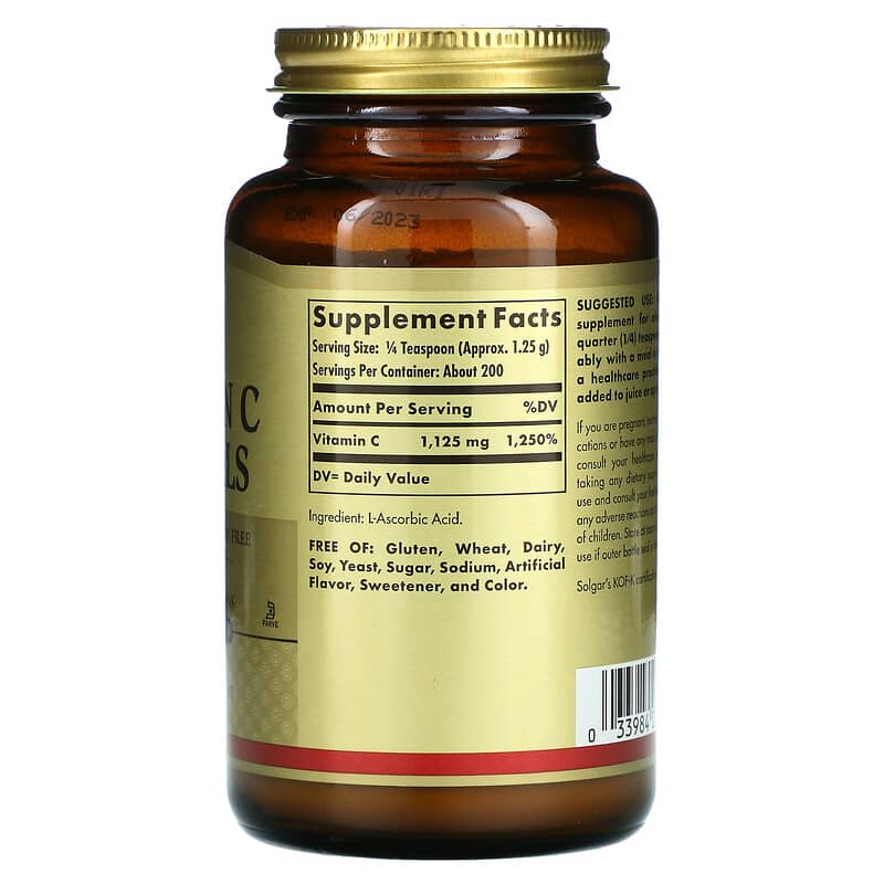 Solgar, Pure Vitamin C Crystals, 8.8 oz (250 g) 33984033016