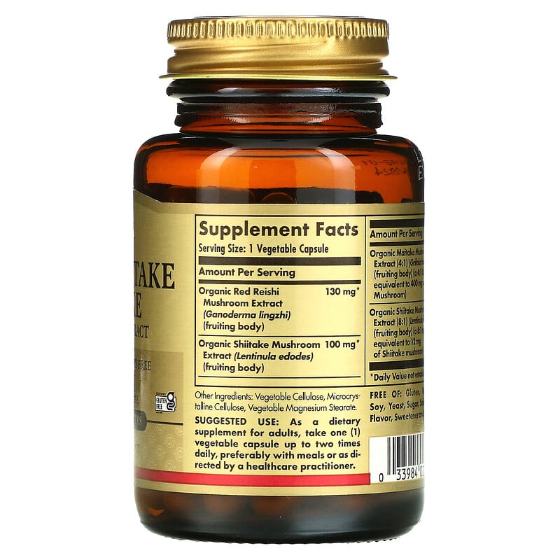 Solgar, Reishi Shiitake Maitake Mushroom Extract, 50 Vegetable Capsules 33984023277