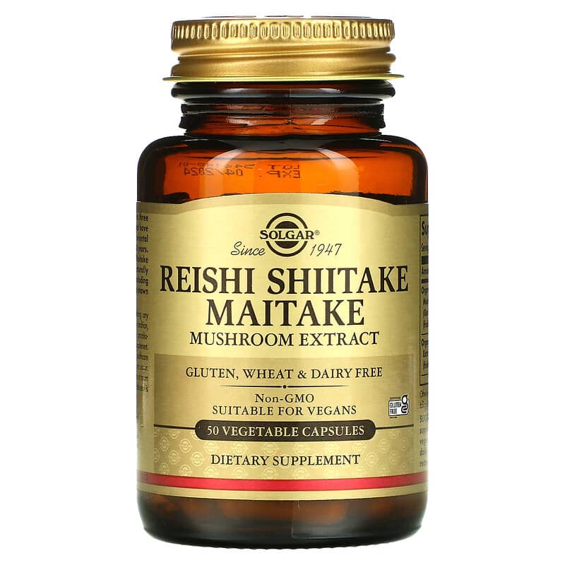 Solgar Reishi Shiitake Maitake Mushroom Extract 50 Vegetable Capsules 33984023277