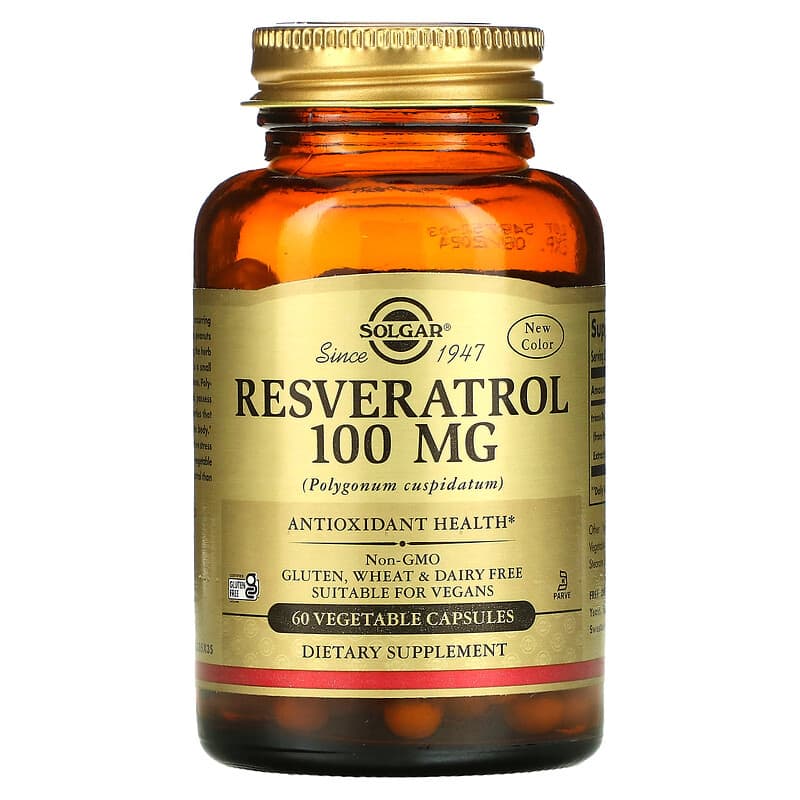 Solgar Resveratrol 100 mg 60 Vegetable Capsules 33984023352