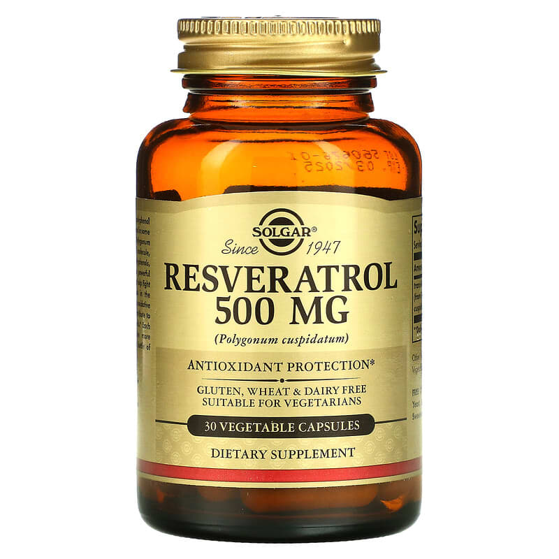 Solgar Resveratrol 500 mg 30 Vegetable Capsules 33984310452