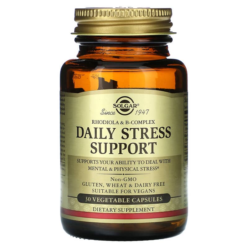 Solgar, Rhodiola & B-Complex, Daily Stress Support, 30 Vegetable Capsules 33984303171