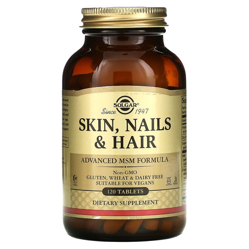 Solgar Skin Nails & Hair Advanced MSM Formula 120 Tablets 33984017368