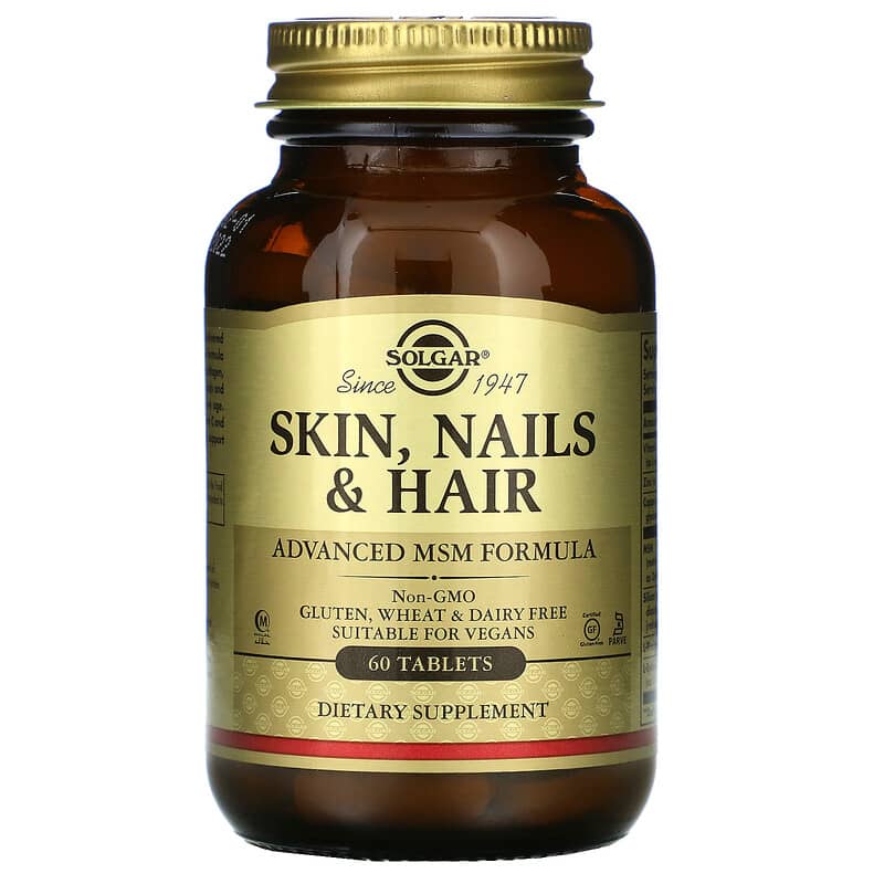 Solgar Skin Nails & Hair Advanced MSM Formula 60 Tablets 33984017351