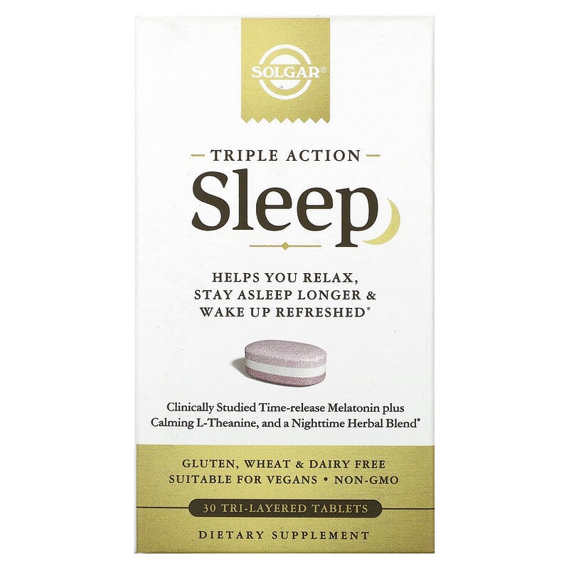 Solgar Sleep Triple Action 30 Tri-Layered Tablets 33984006553