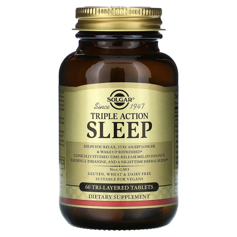 Solgar, Sleep, Triple Action, 60 Tri-Layered Tablets 33984006560