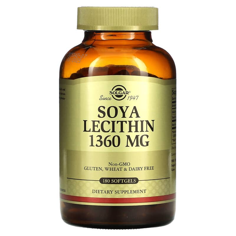 Solgar Soya Lecithin 1360 mg  180 Softgels 33984303942