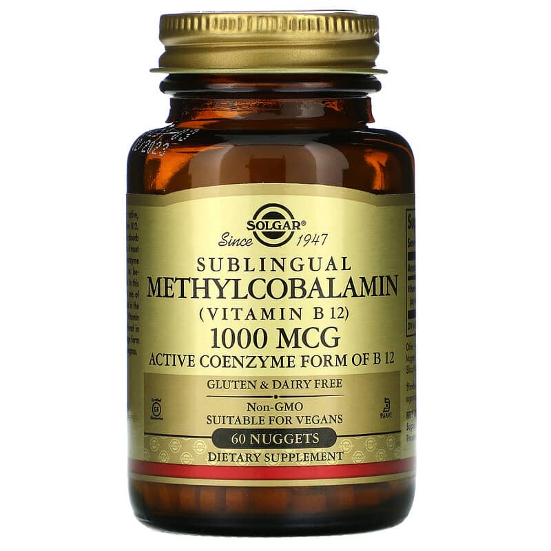 Solgar Sublingual Methylcobalamin (Vitamin B12) 1,000 mcg 60 Nuggets 33984019515