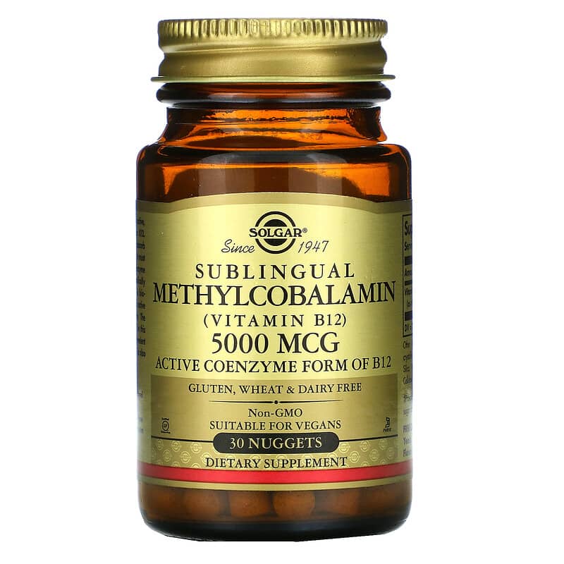 Solgar Sublingual Methylcobalamin (Vitamin B12) 5,000 mcg 30 Nuggets 33984019584