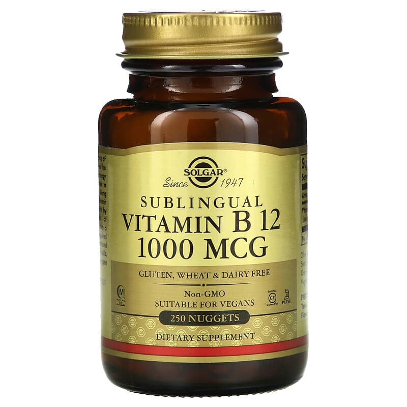 Solgar Sublingual Vitamin B12 1,000 mcg 250 Nuggets 33984032309