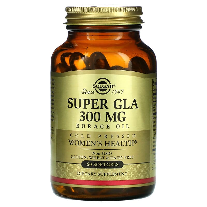 Solgar Super GLA Borage Oil Women's Health 300 mg 60 Softgels 33984026766