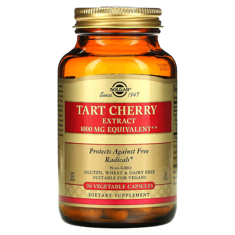 Solgar, Tart Cherry Extract, 1,000 mg, 90 Vegetable Capsules 33984315495