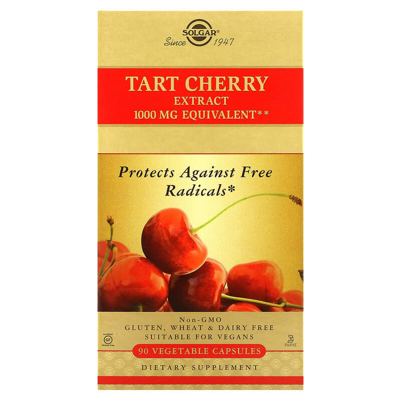 Solgar Tart Cherry Extract 1,000 mg 90 Vegetable Capsules 33984315495
