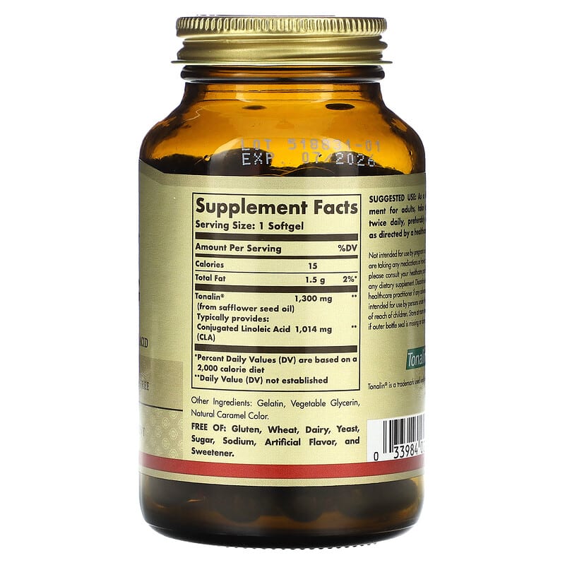 Solgar, Tonalin CLA, 1,300 mg, 60 Softgels 33984027145