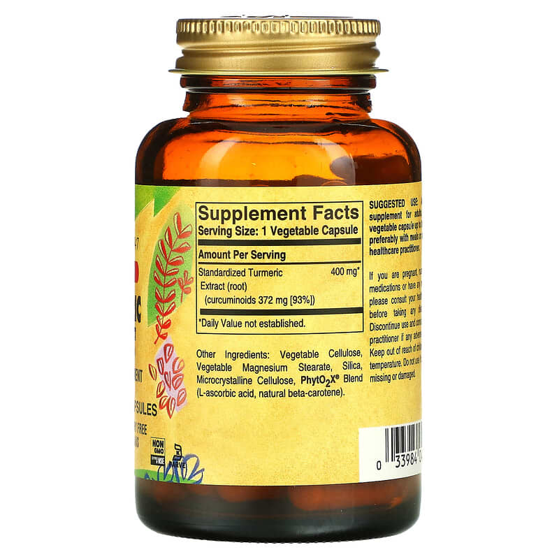 Solgar, Turmeric Root Extract, 60 Vegetable Capsules 33984041615