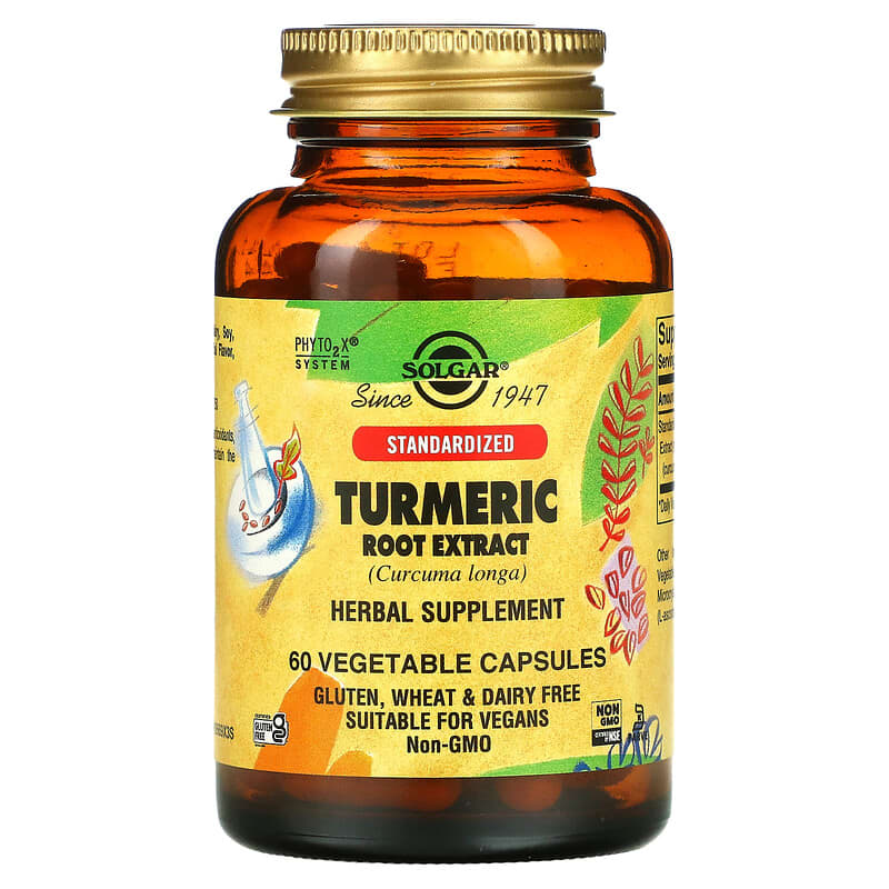 Solgar Turmeric Root Extract 60 Vegetable Capsules 33984041615
