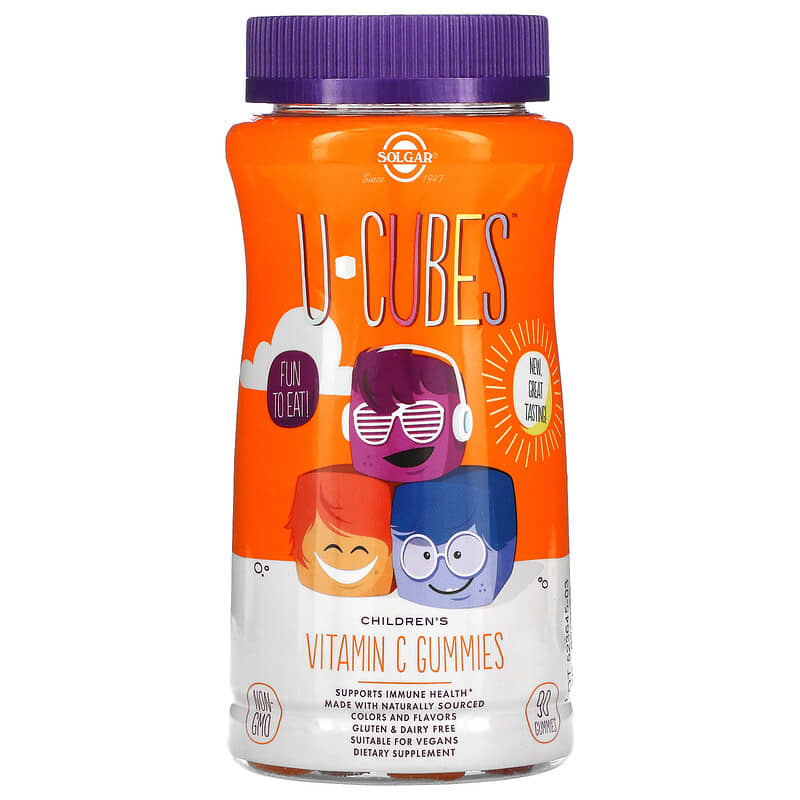 Solgar U-Cubes Children's Vitamin C Gummies Orange & Strawberry 90 Gummies 33984595989