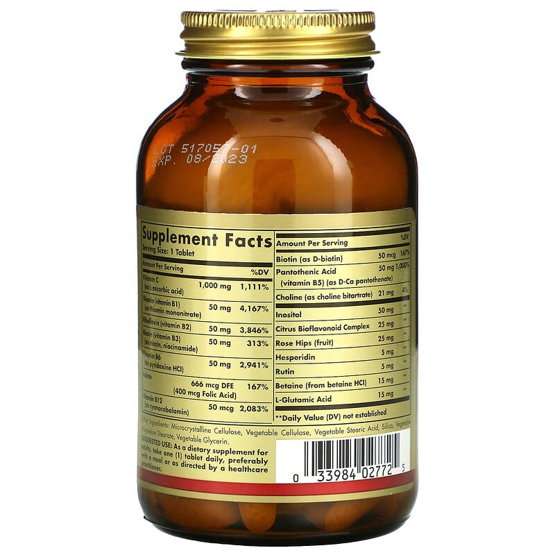 Solgar, Ultimate B+C Complex, 90 Tablets 33984027725