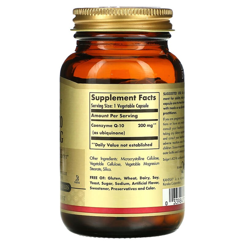 Solgar, Vegan CoQ-10, 200 mg, 60 Vegetable Capsules 33984009493