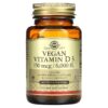 Solgar Vegan Vitamin D3 150 mcg/6,000 IU 100 Vegan Softgels 33984303355