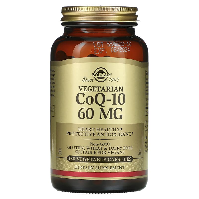 Solgar Vegetarian CoQ-10 60 mg 180 Vegetable Capsules 33984009387