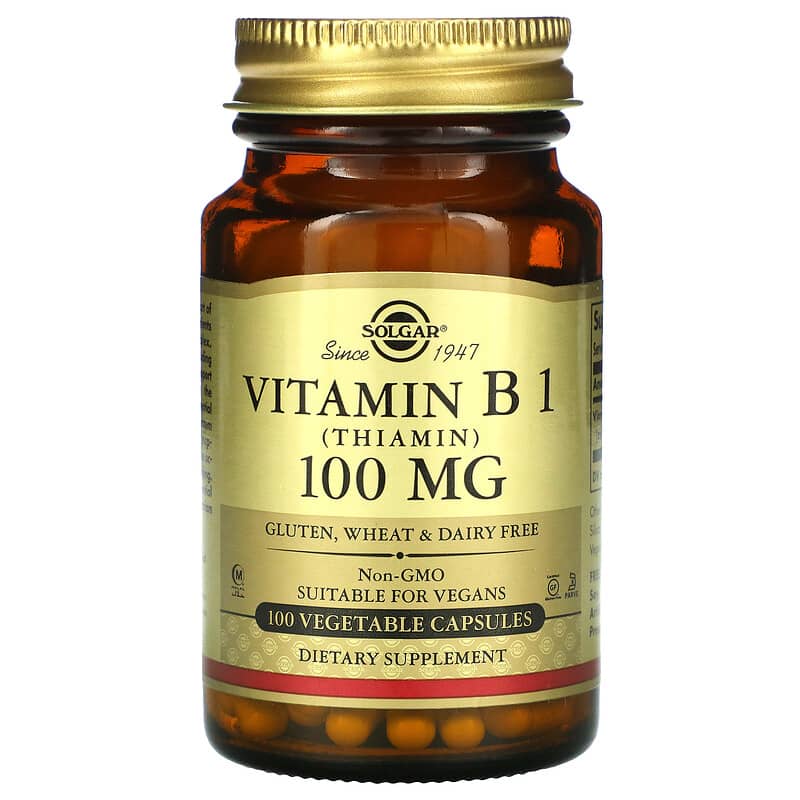 Solgar Vitamin B1 100 mg 100 Vegetable Capsules 33984029507