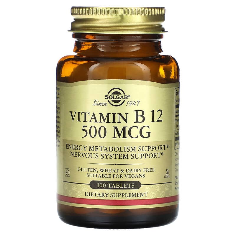 Solgar Vitamin B12 500 mcg 100 Tablets 33984032200