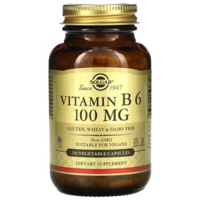 Solgar Vitamin B6 100 mg 250 Vegetable Capsules 33984031111