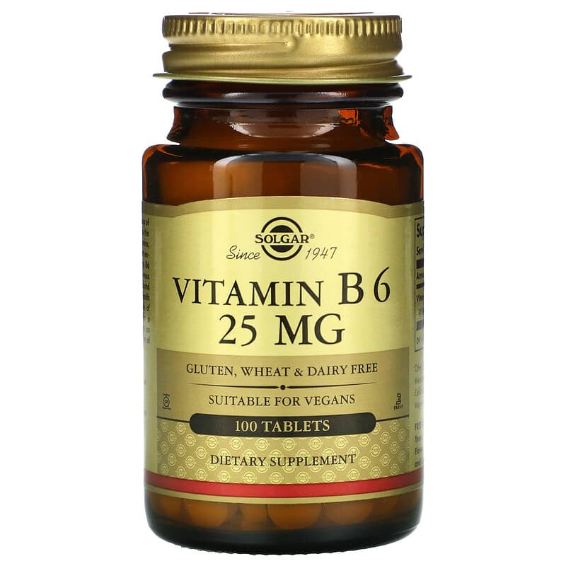 Solgar Vitamin B6 25 mg 100 Tablets 33984030824
