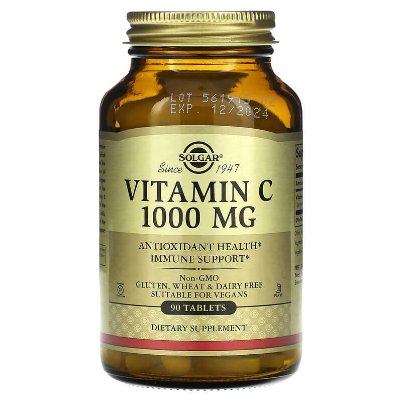 Solgar Vitamin C 1,000 mg 90 Tablets 33984032750