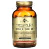 Solgar Vitamin D3 10 mcg (400 IU) 250 Softgels 33984033214