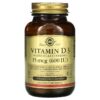 Solgar Vitamin D3 (Cholecalciferol) 15 mcg (600 IU) 120 Vegetable Capsules 33984033191
