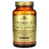Solgar Vitamin D3 (Cholecalciferol) 25 mcg (1,000 IU) 250 Softgels 33984033412