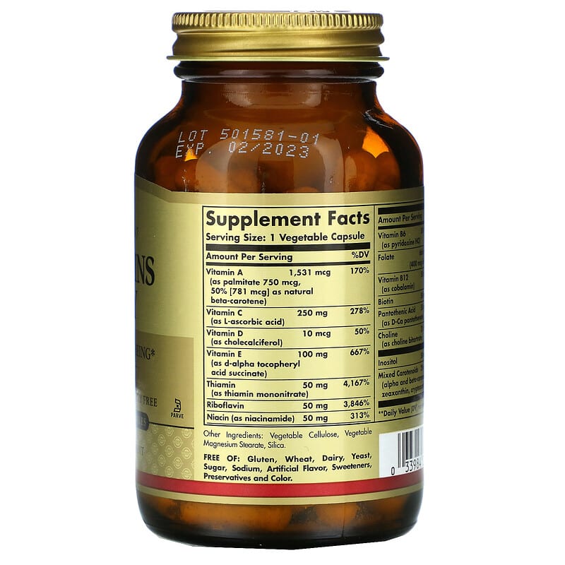 Solgar, Vitamins Only, 90 Vegetable Capsules 33984028128