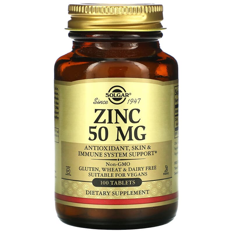 Solgar Zinc 50 mg 100 Tablets 33984037205
