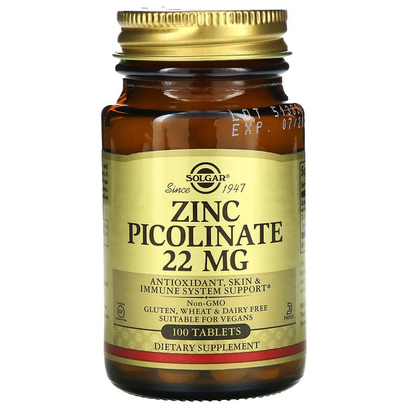 Solgar Zinc Picolinate 100 Tablets 33984037250