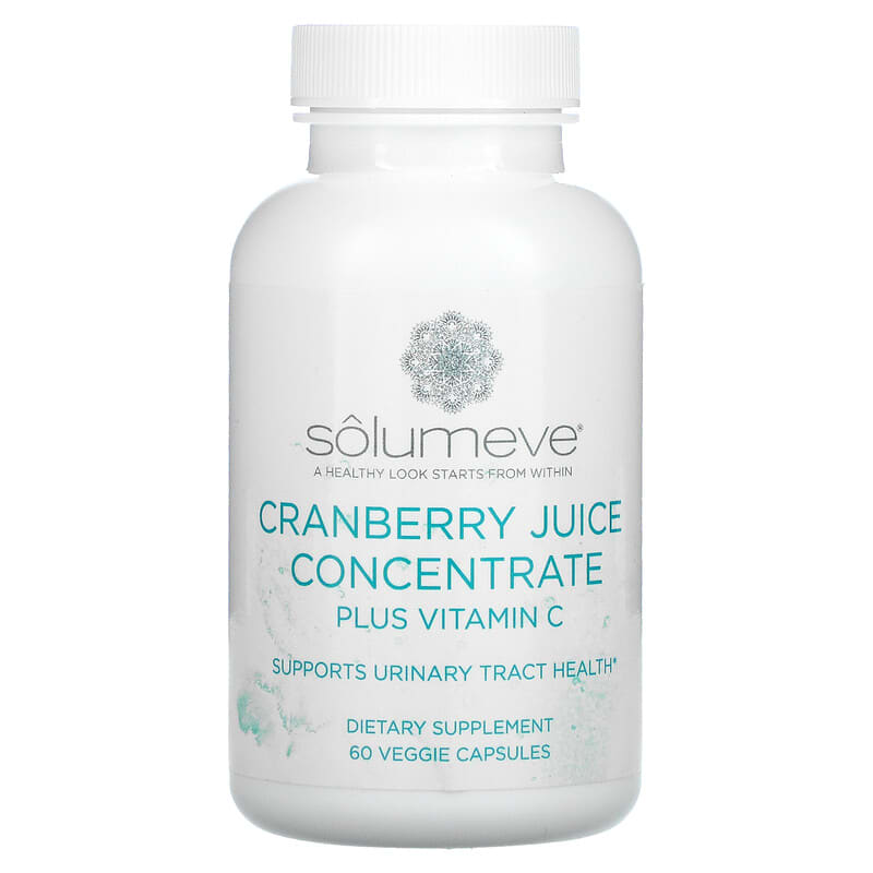 Solumeve Cranberry Juice Concentrate plus Vitamin C 60 Veggie Capsules 898220019670