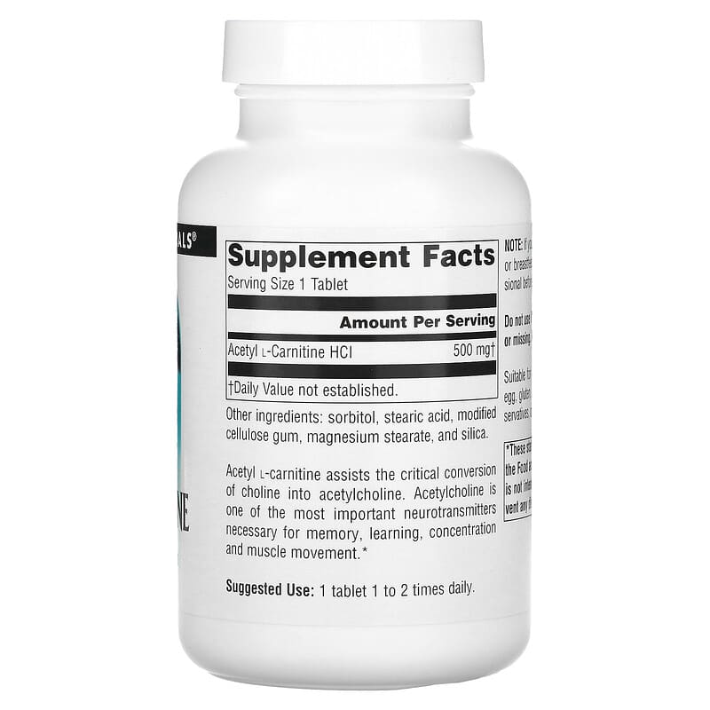 Source Naturals, Acetyl L-Carnitine, 500 mg, 120 Tablets 21078003311