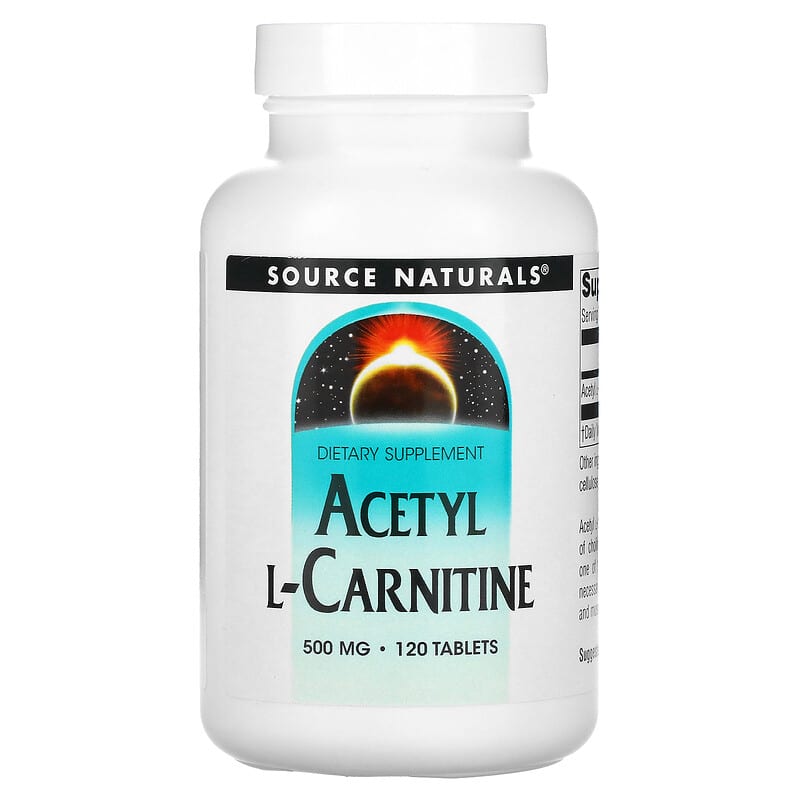 Source Naturals Acetyl L-Carnitine 500 mg 120 Tablets 21078003311