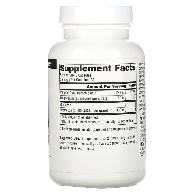 Source Naturals, Activated Quercetin, 100 Capsules 21078016908