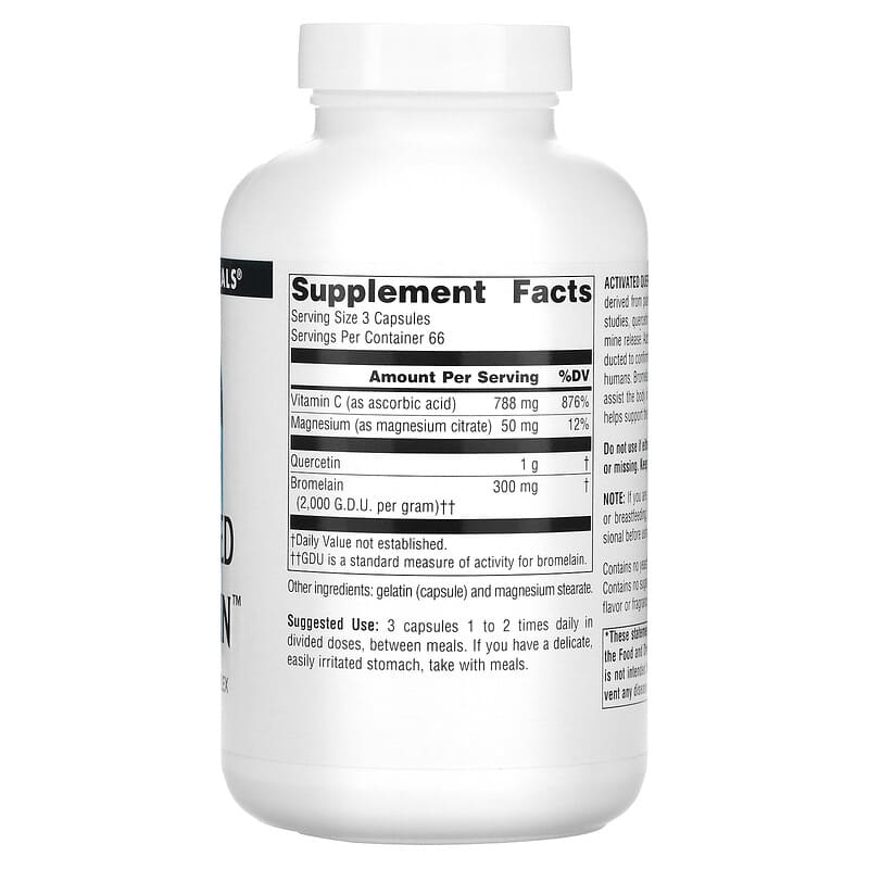 Source Naturals, Activated Quercetin, 200 Capsules 21078016915