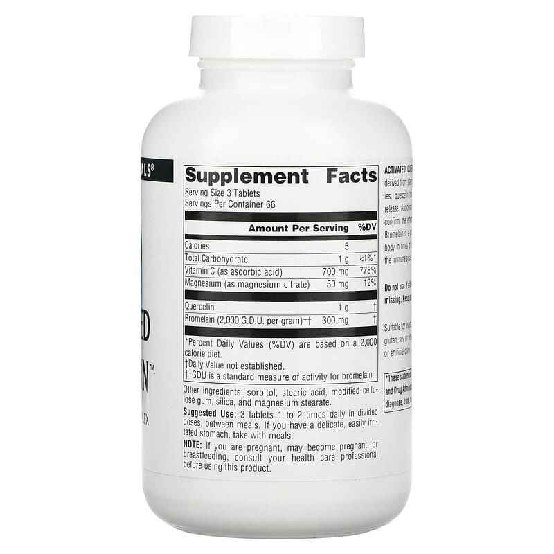 Source Naturals, Activated Quercetin, 200 Tablets 21078001010