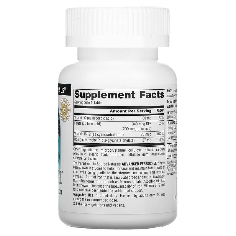 Source Naturals, Advanced Ferrochel, 180 Tablets 21078014560