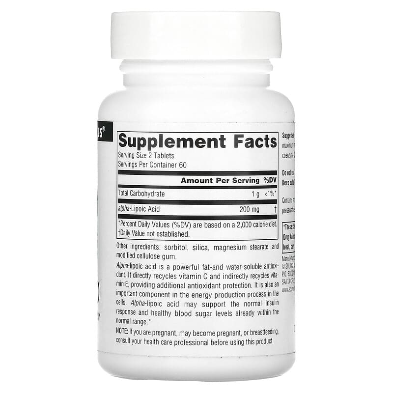 Source Naturals, Alpha Lipoic Acid, 100 mg, 120 Tablets 21078001553