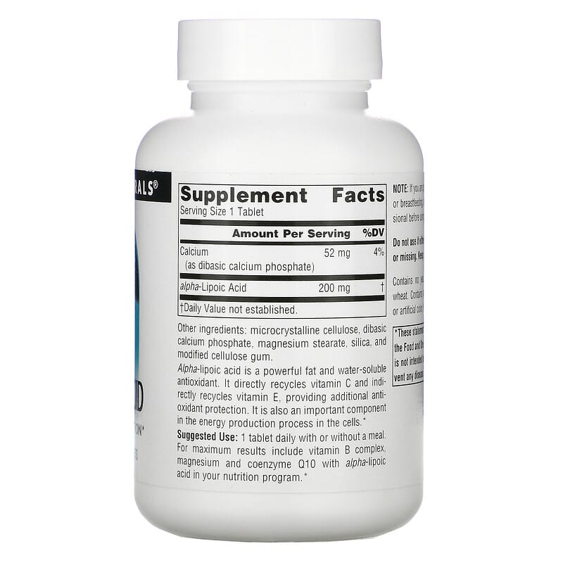 Source Naturals, Alpha Lipoic Acid, 200 mg, 120 Tablets 21078003960