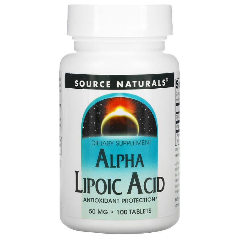 Source Naturals Alpha Lipoic Acid 50 mg 100 Tablets 21078000235
