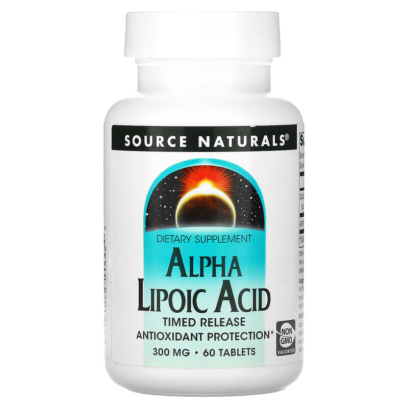 Source Naturals Alpha Lipoic Acid Timed Release 300 mg 60 Tablets 21078014324